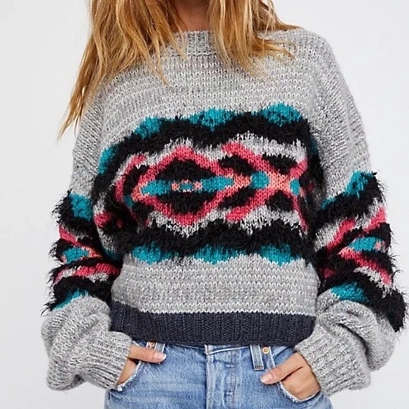 FREE PEOPLE I Heart You Sweater In Multi - Picture 2 of 10